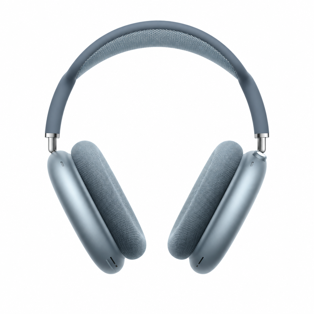 Auriculares AirPods Max azul sobre fondo blanco
